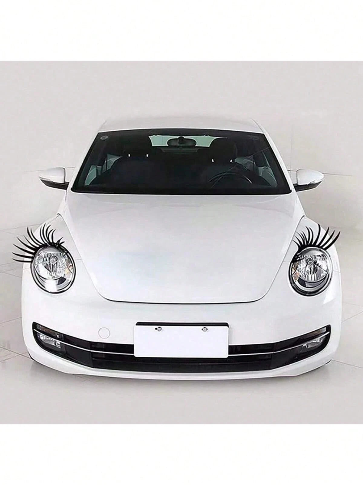 2pcs/Set 3D Black Eyelash Car Headlight Stickers- Personalized 3D Car Decals To Enhance Visibility And Style, Easy To Apply And Remove, Suitable For Most Vehicles, Car Accessories, Car Stickers, Car