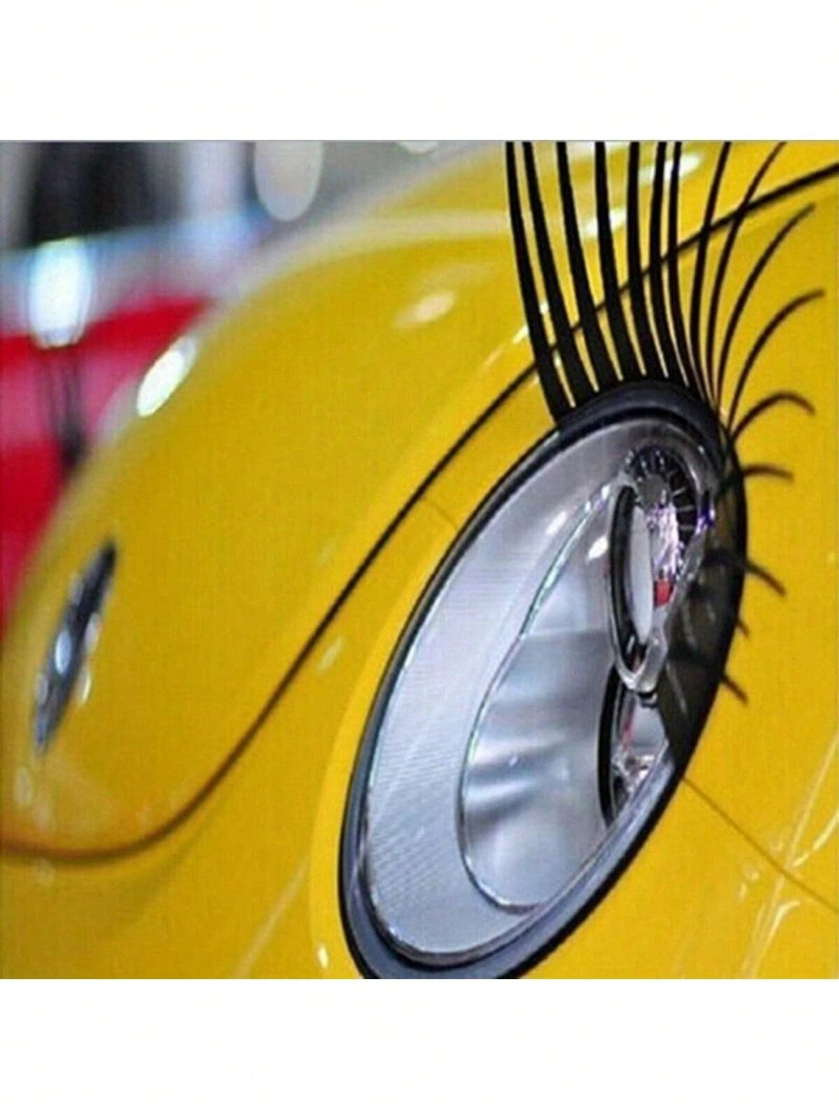 2pcs/Set 3D Black Eyelash Car Headlight Stickers- Personalized 3D Car Decals To Enhance Visibility And Style, Easy To Apply And Remove, Suitable For Most Vehicles, Car Accessories, Car Stickers, Car