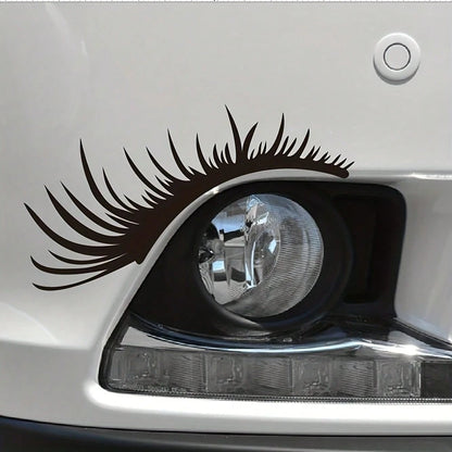 2pcs/Set 3D Black Eyelash Car Headlight Stickers- Personalized 3D Car Decals To Enhance Visibility And Style, Easy To Apply And Remove, Suitable For Most Vehicles, Car Accessories, Car Stickers, Car