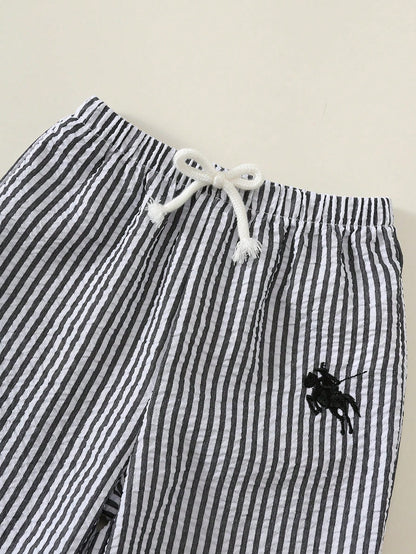 2pcs/Set Baby Boy Baby Girl Unisex Baby Clothes Summer Short Sleeve Letter T-Shirt Top & Flared Wide Leg Pants Outfit, Infant Set, Summer Set, Autumn Set, Holiday Set