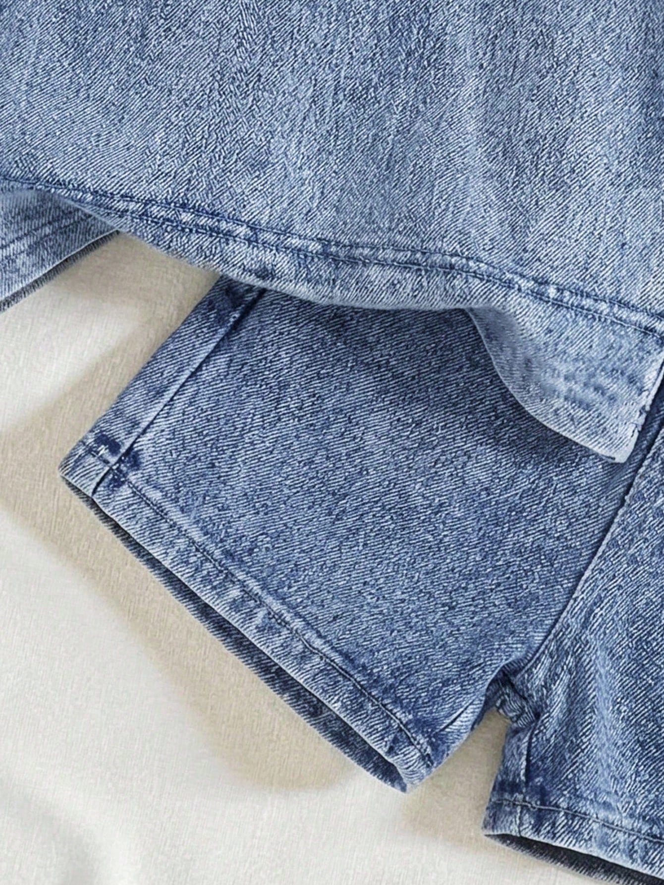 2pcs/Set Baby Boy New Fashion Casual Soft Cute Blue Knit Denim Loose Fit T-Shirt And Loose Fit Jeans Shorts Set Spring Summer,For Baby Boys Spring/Summer Dailywear Outfits,Boys Streetwear Outfit