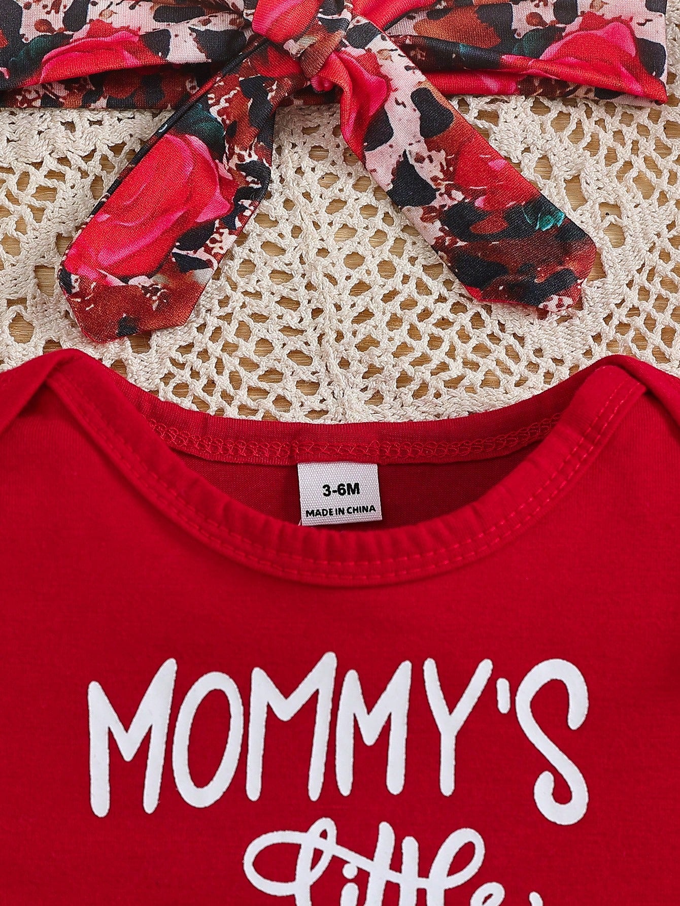 2pcs/Set Baby Girls' Cap Sleeve Letter Print Bodysuit And Floral Shorts For Summer