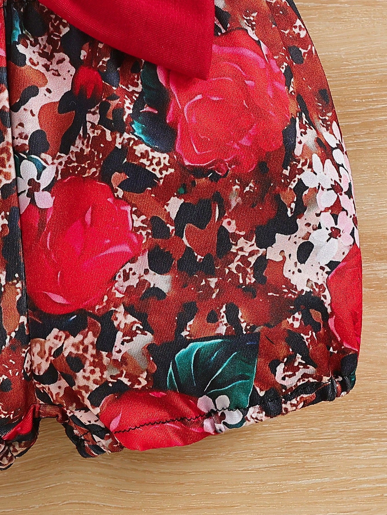 2pcs/Set Baby Girls' Cap Sleeve Letter Print Bodysuit And Floral Shorts For Summer