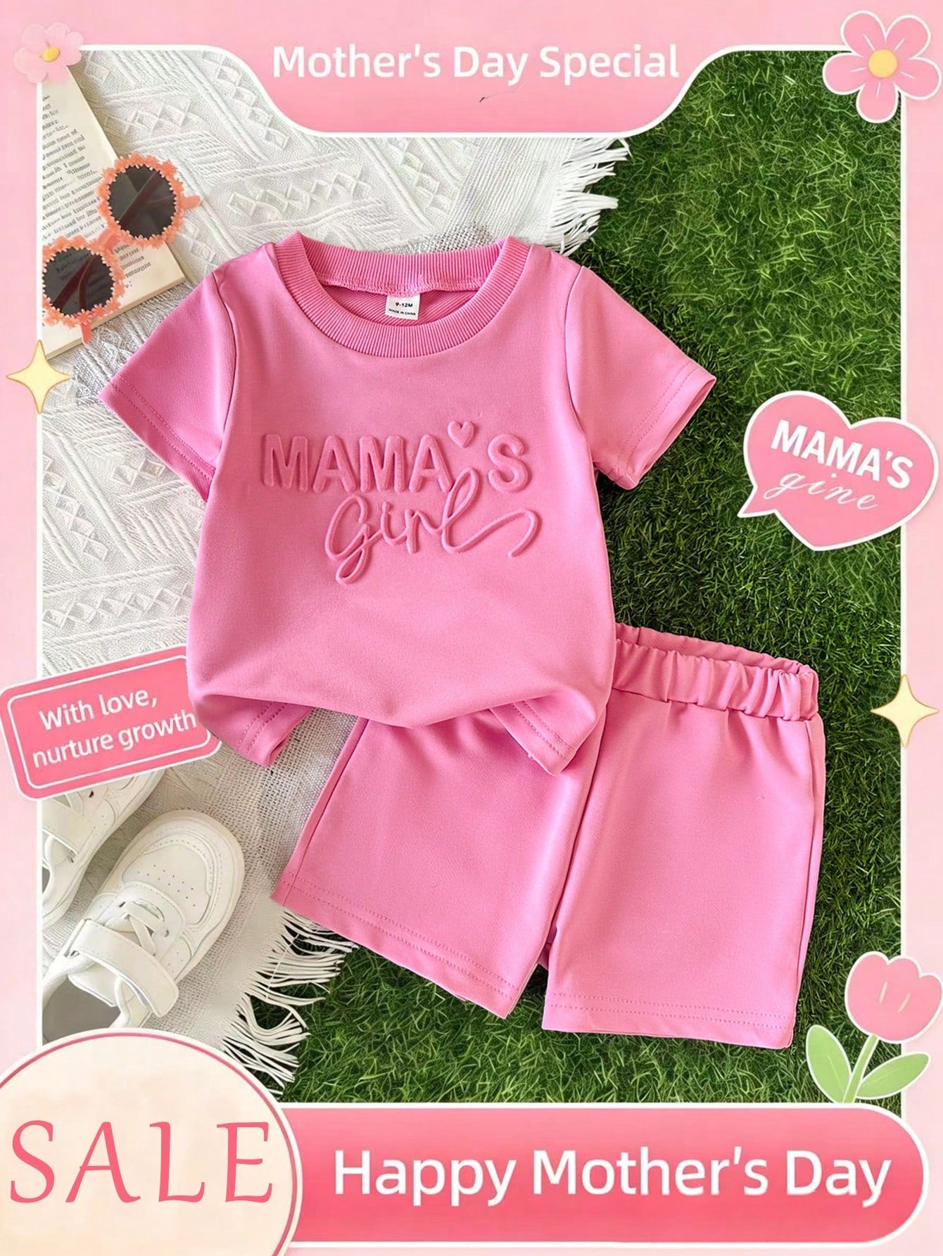 2pcs/Set Baby Girls "Daddy's Girl" Graphic Tee & Shorts Set, Classic Casual All-Match Outfit, Suitable For Spring/Summer