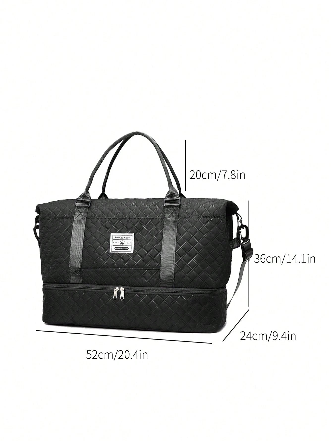 2pcs/Set Large Capacity Travel Tote Bag, Diaper Bag, Wet & Dry Separation Gym Bag, Weekend Overnight Shoulder Bag, Hospital Essential Mommy Bag
