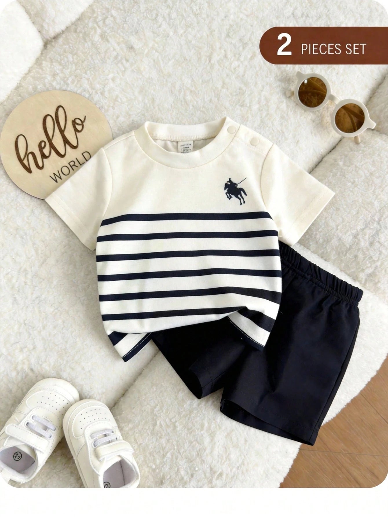 2pcs/Set Newborn Striped Short Sleeve T-Shirt+Shorts Baby Boy Sailor Outfit Shirts And Shorts Set Casual Wear Babies With Clothes For Photoshoot,Kids