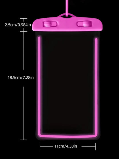 2pcs/Set Waterproof Luminous Touch Screen Phone Pouch, Suitable For Swimming, Beach, Diving, Photography, Rafting, Transparent Waterproof Phone Case