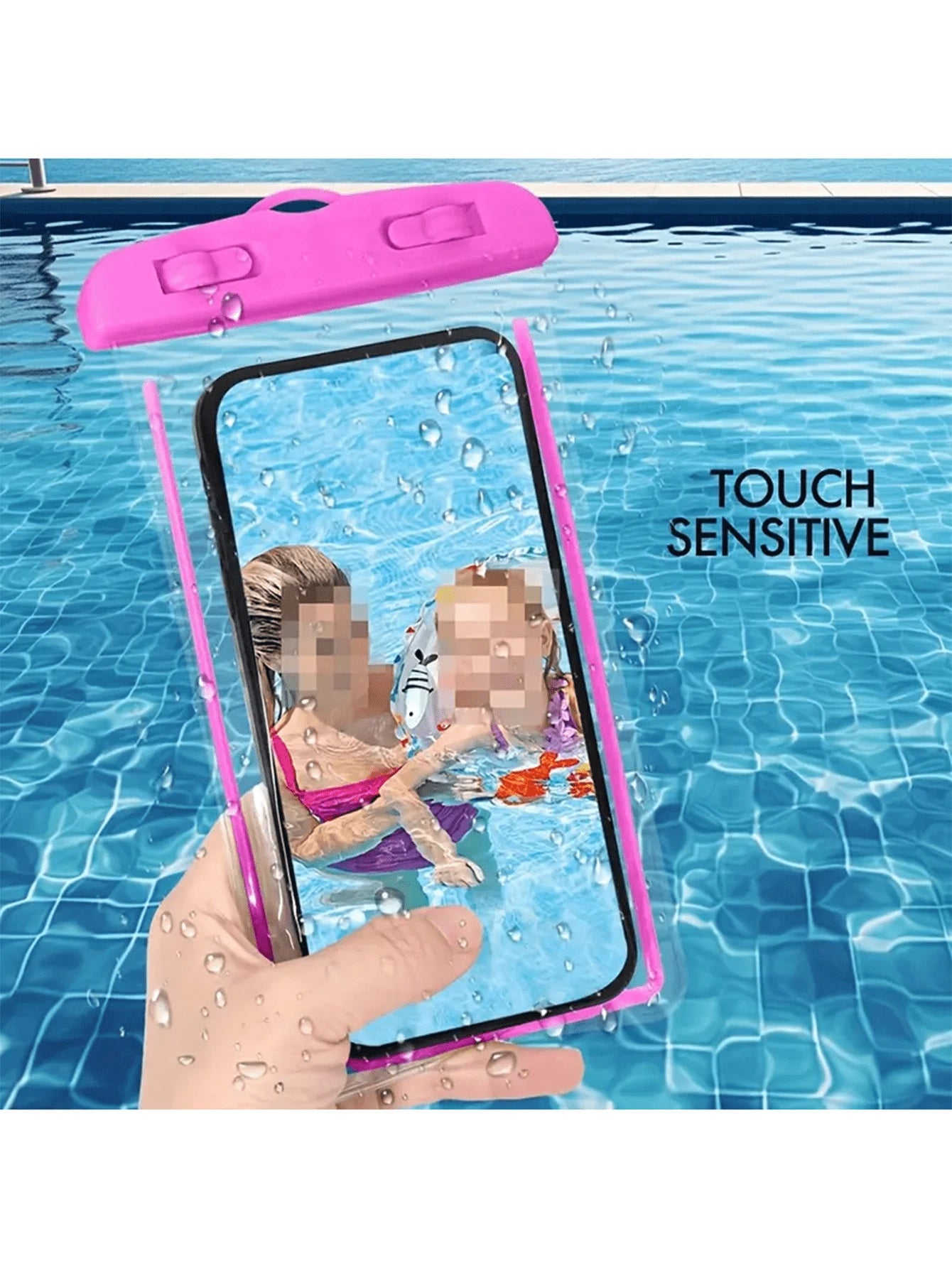 2pcs/Set Waterproof Luminous Touch Screen Phone Pouch, Suitable For Swimming, Beach, Diving, Photography, Rafting, Transparent Waterproof Phone Case