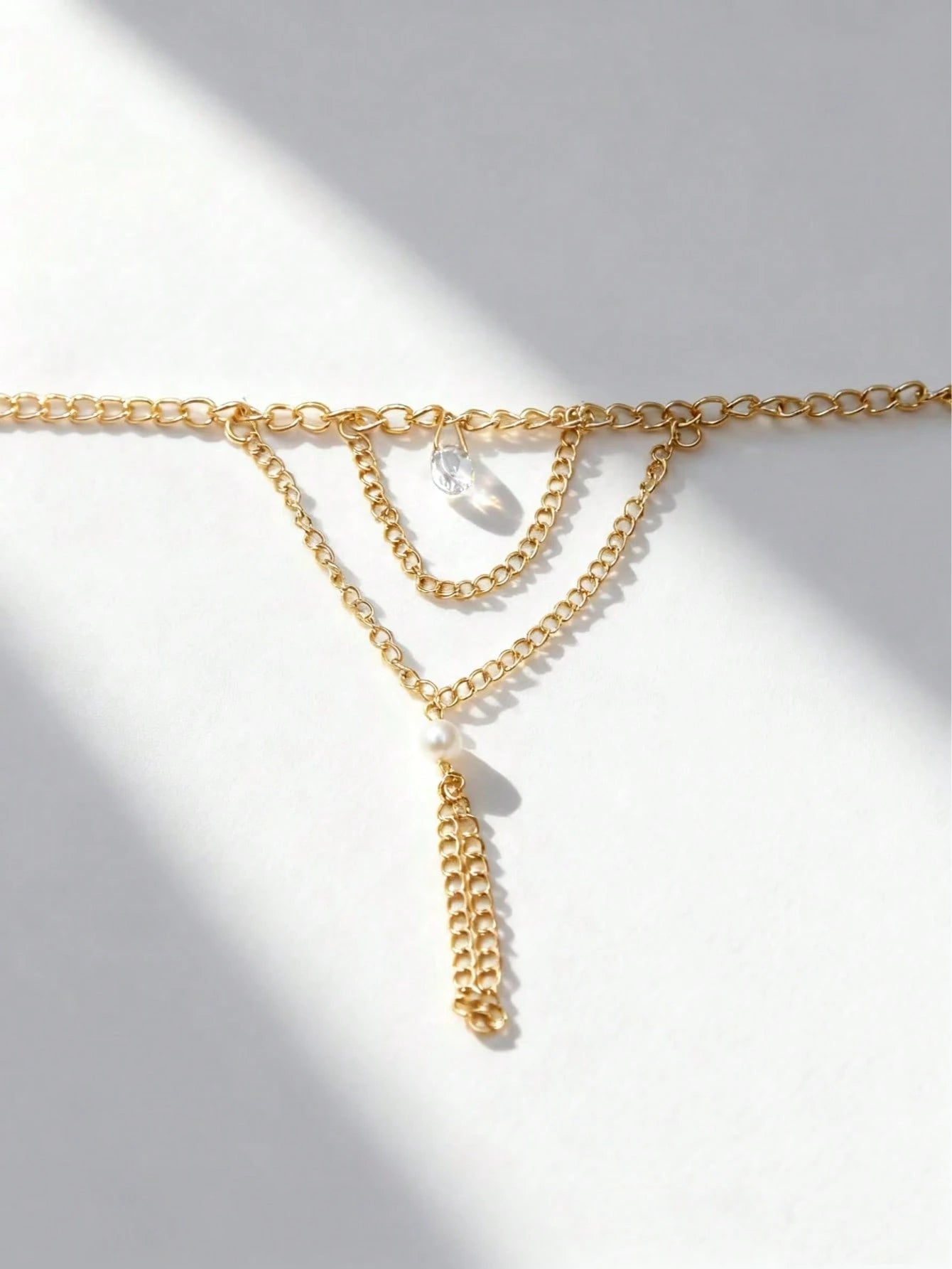 2pcs Sexy Rhinestone Tassel Lace Leg Chain & Finger Hand Chain Set, For Women Party, Beach, Holiday