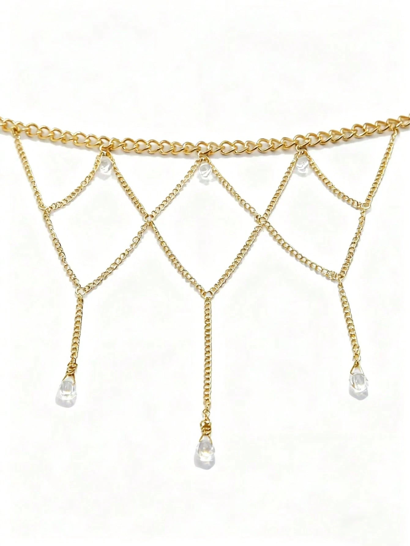 2pcs Sexy Rhinestone Tassel Lace Leg Chain & Finger Hand Chain Set, For Women Party, Beach, Holiday