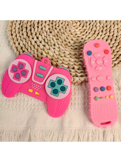 2pcs Silicone Game Controller Shaped Teething Toys, Educational Chew Toys, Teething Stick Chew Toy, Perfect Sensory Chewing Toy For 6-12 Months Babies, Stimulate Baby's Curiosity, Best Gift For Baby