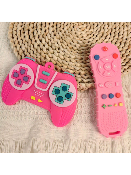 2pcs Silicone Game Controller Shaped Teething Toys, Educational Chew Toys, Teething Stick Chew Toy, Perfect Sensory Chewing Toy For 6-12 Months Babies, Stimulate Baby's Curiosity, Best Gift For Baby