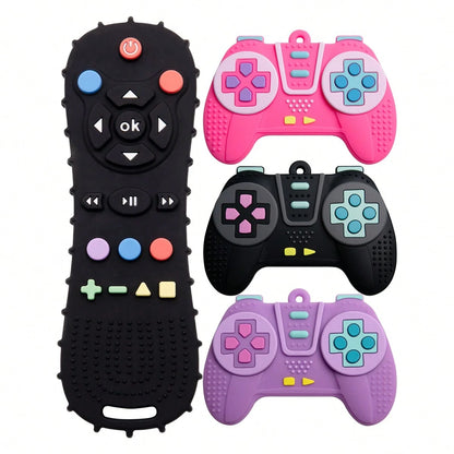 2pcs Silicone Game Controller Shaped Teething Toys, Educational Chew Toys, Teething Stick Chew Toy, Perfect Sensory Chewing Toy For 6-12 Months Babies, Stimulate Baby's Curiosity, Best Gift For Baby