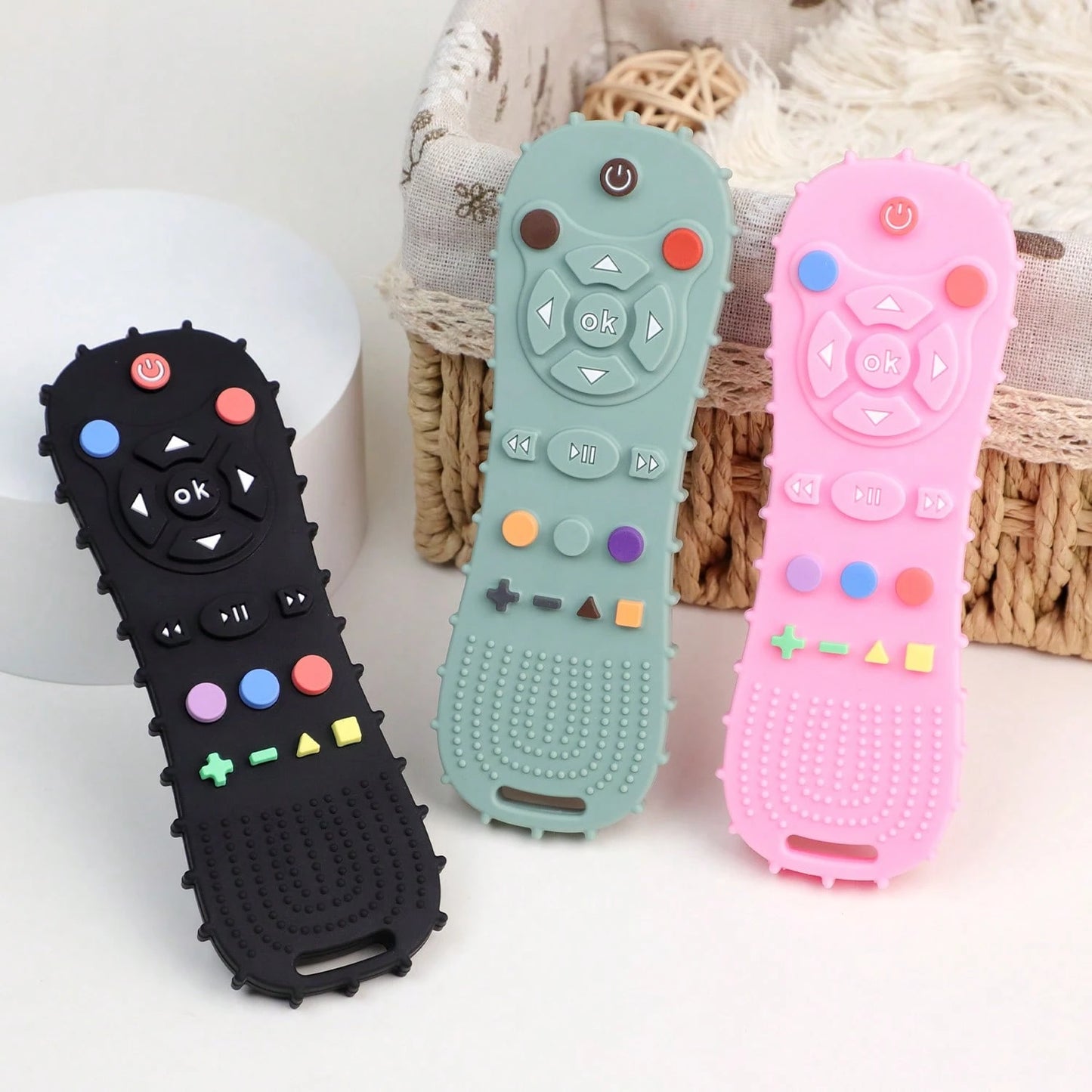 2pcs Silicone Game Controller Shaped Teething Toys, Educational Chew Toys, Teething Stick Chew Toy, Perfect Sensory Chewing Toy For 6-12 Months Babies, Stimulate Baby's Curiosity, Best Gift For Baby