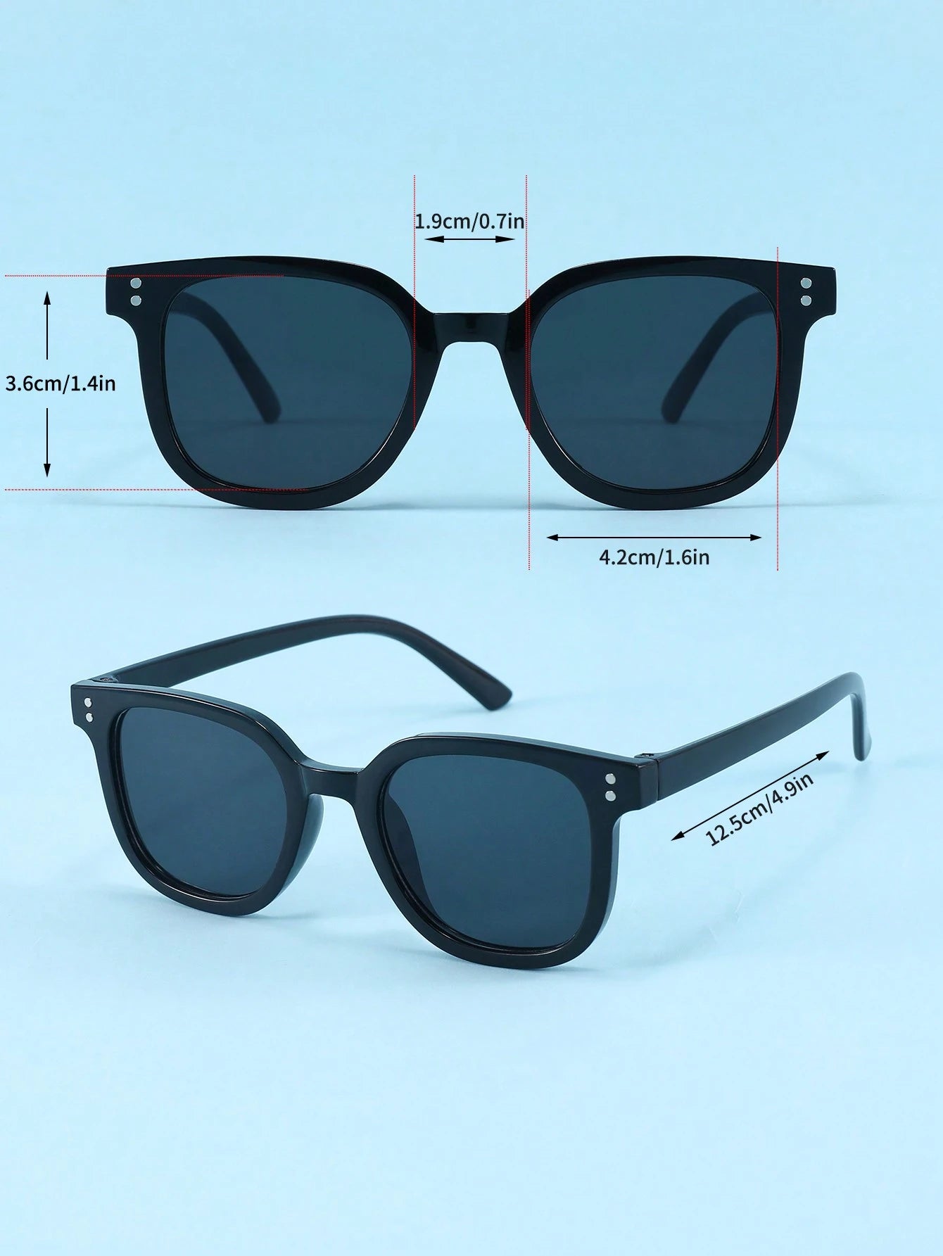 2pcs Square Frame Fashion Glasses, Suitable For Boys And Girls, Decoration & Photography Props For Festivals & Parties