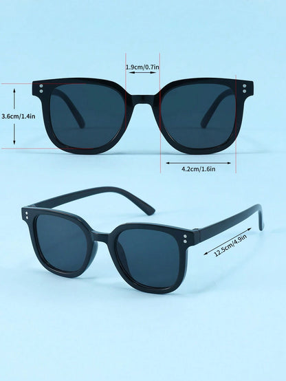 2pcs Square Frame Fashion Glasses, Suitable For Boys And Girls, Decoration & Photography Props For Festivals & Parties