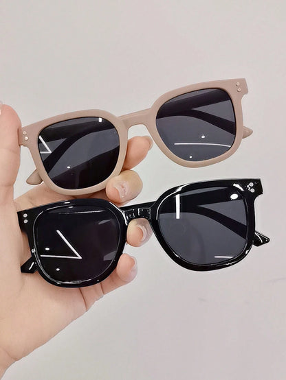 2pcs Square Frame Fashion Glasses, Suitable For Boys And Girls, Decoration & Photography Props For Festivals & Parties