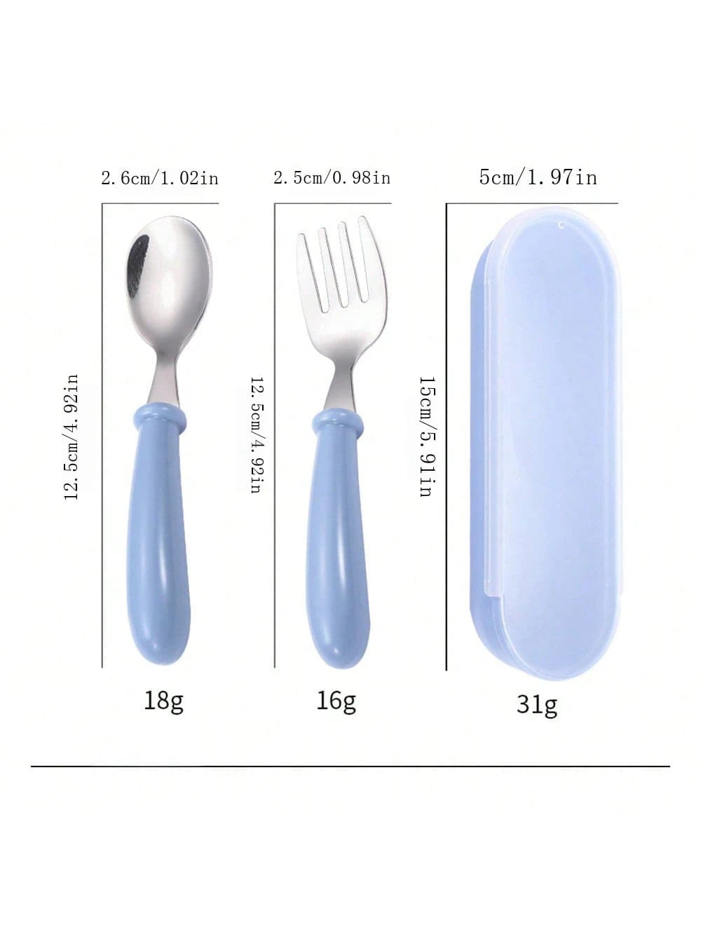 2pcs Stainless Steel Kids Cutlery Set (Spoon & Fork) With Box Packaging, Baby Utensils, Maternity & Baby Gift Set