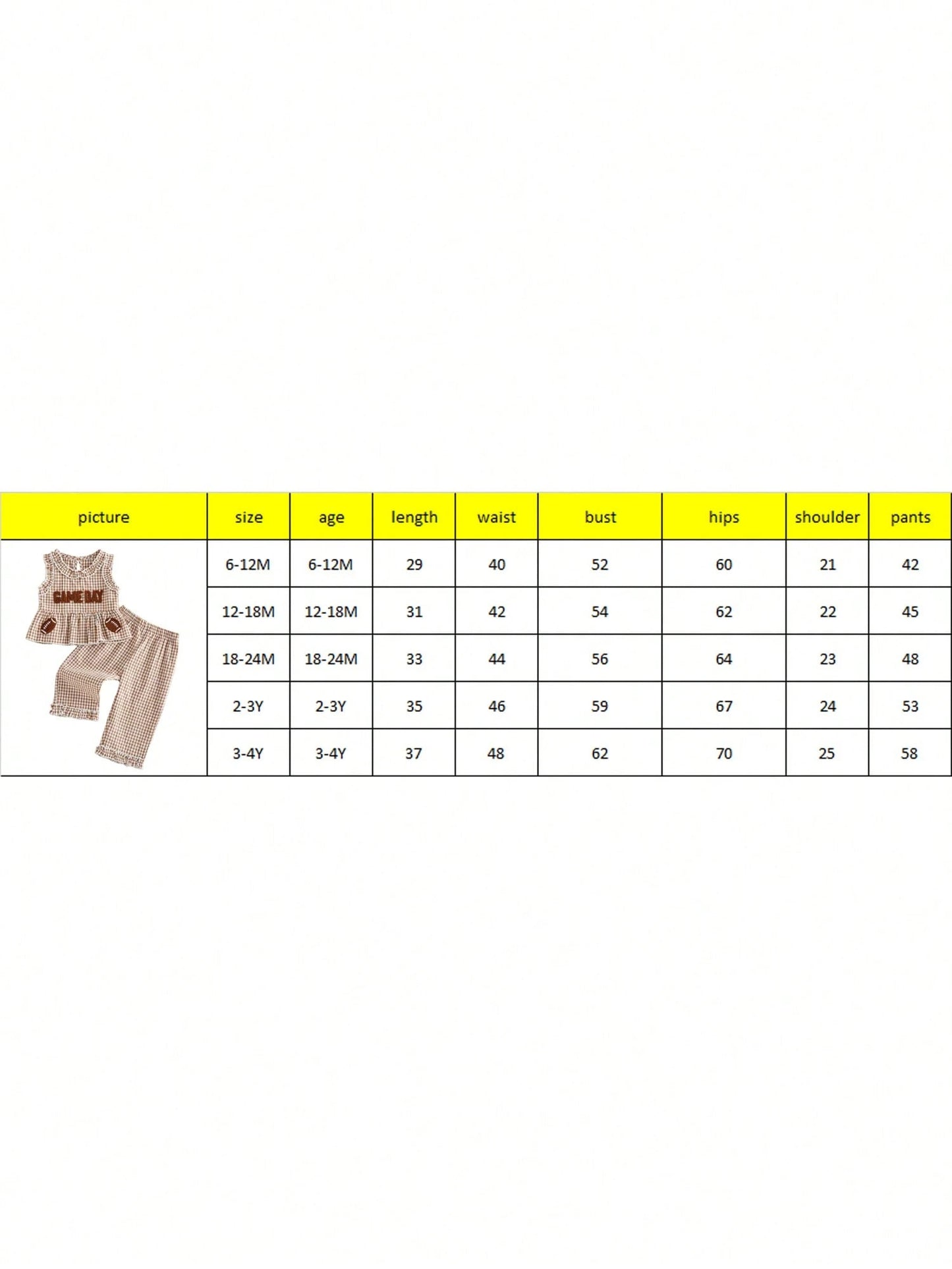 2pcs Toddler Baby Girls Summer Outfits Pants Set Football Embroidery Sleeveless Tank Tops + Plaid Trousers 6M 12M 18M 24M 3T 4T Kids Casual Clothes