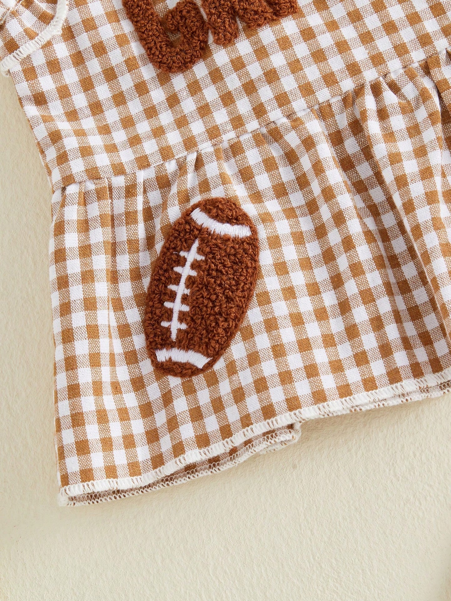 2pcs Toddler Baby Girls Summer Outfits Pants Set Football Embroidery Sleeveless Tank Tops + Plaid Trousers 6M 12M 18M 24M 3T 4T Kids Casual Clothes