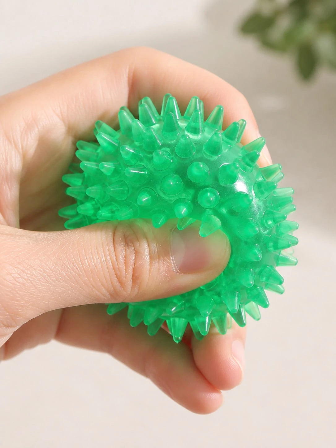 2pcs TPR Spiked Squeaky Dog Balls, Elastic Interactive Chew Toys For Medium & Large Dogs, Textured Fetch Balls For Indoor & Outdoor Play