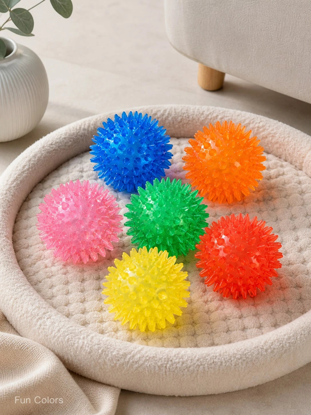 2pcs TPR Spiked Squeaky Dog Balls, Elastic Interactive Chew Toys For Medium & Large Dogs, Textured Fetch Balls For Indoor & Outdoor Play
