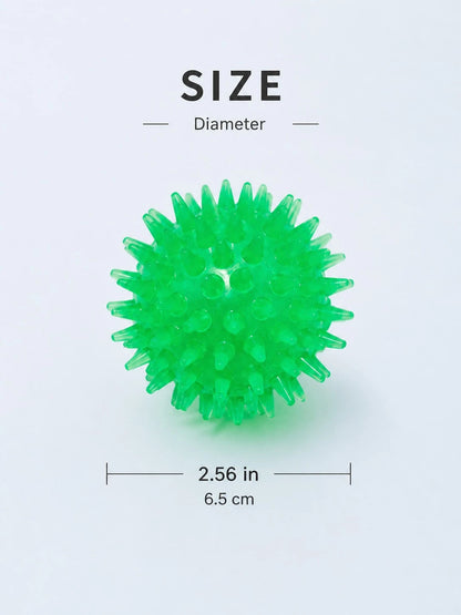 2pcs TPR Spiked Squeaky Dog Balls, Elastic Interactive Chew Toys For Medium & Large Dogs, Textured Fetch Balls For Indoor & Outdoor Play