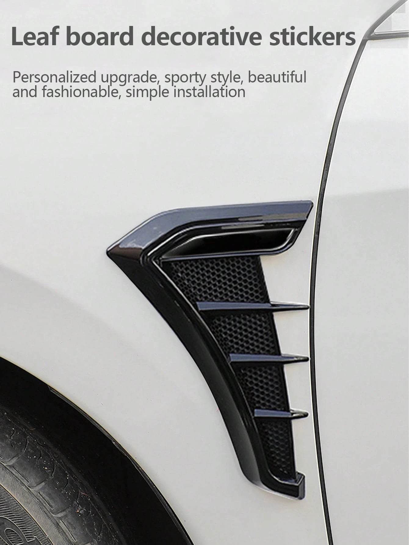 2pcs Universal Car Blade Decorative Sticker, Side Vent Outlet Modification Trim
