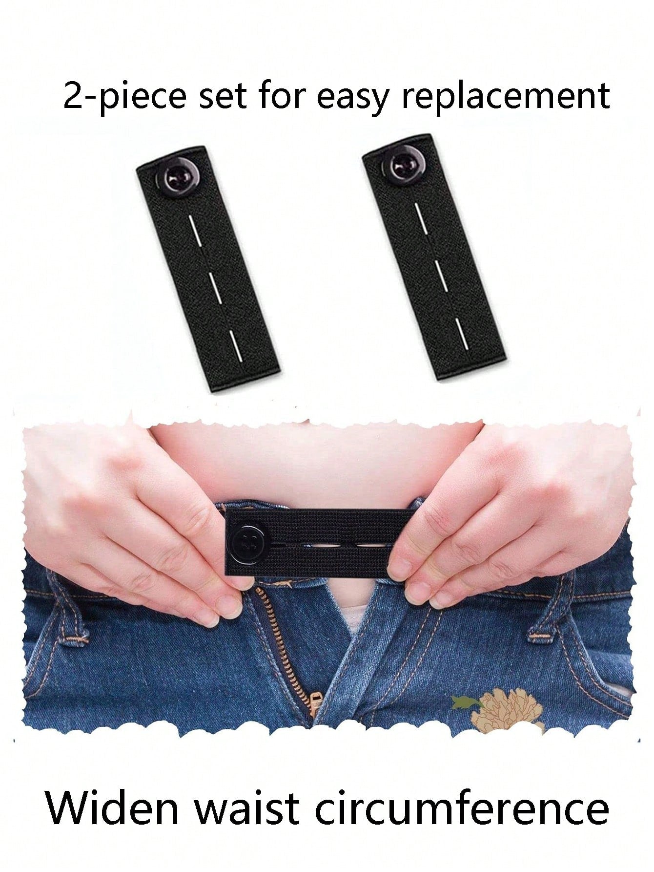 2pcs Waistband Extender Buckle, Elastic Adjustable Pants Extension,Pants Button Extension Belt, Maternity Pants Stretch Button, Adjustable Button Extension Buckle, Suitable For Men And Women