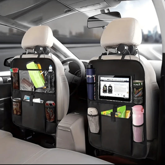 2pcs Waterproof & Durable Car Seat Back Storage Bag, Foldable Rear Seat Hanging Organizer, Universal Car Seat Pocket, Car Accessories Christmas Gift