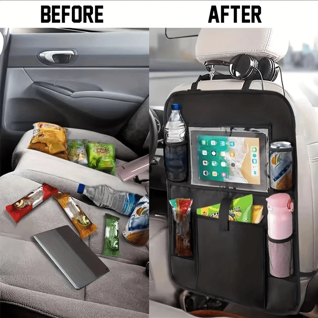2pcs Waterproof & Durable Car Seat Back Storage Bag, Foldable Rear Seat Hanging Organizer, Universal Car Seat Pocket, Car Accessories Christmas Gift