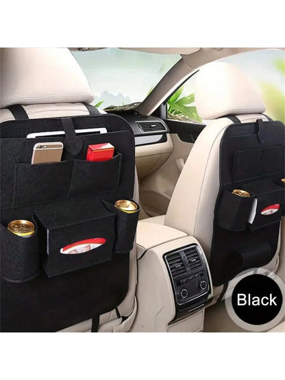 2pcs Waterproof & Durable Car Seat Back Storage Bag, Foldable Rear Seat Hanging Organizer, Universal Car Seat Pocket, Car Accessories Christmas Gift
