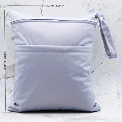 2pcs Waterproof Wet Dry Separation Bags, Double Layer Design, Reusable Diaper Bag And Travel Storage Bag