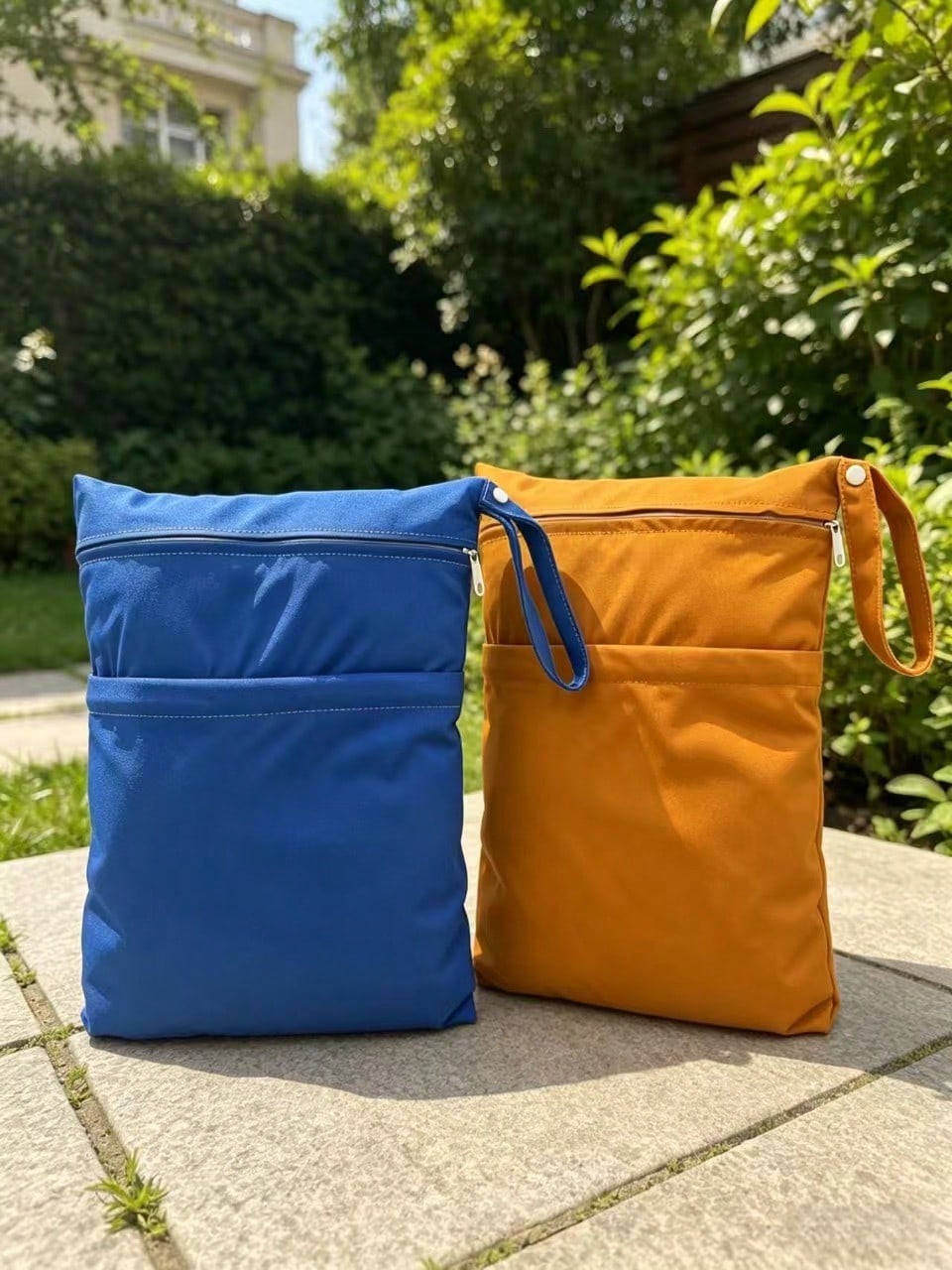 2pcs Waterproof Wet Dry Separation Bags, Double Layer Design, Reusable Diaper Bag And Travel Storage Bag