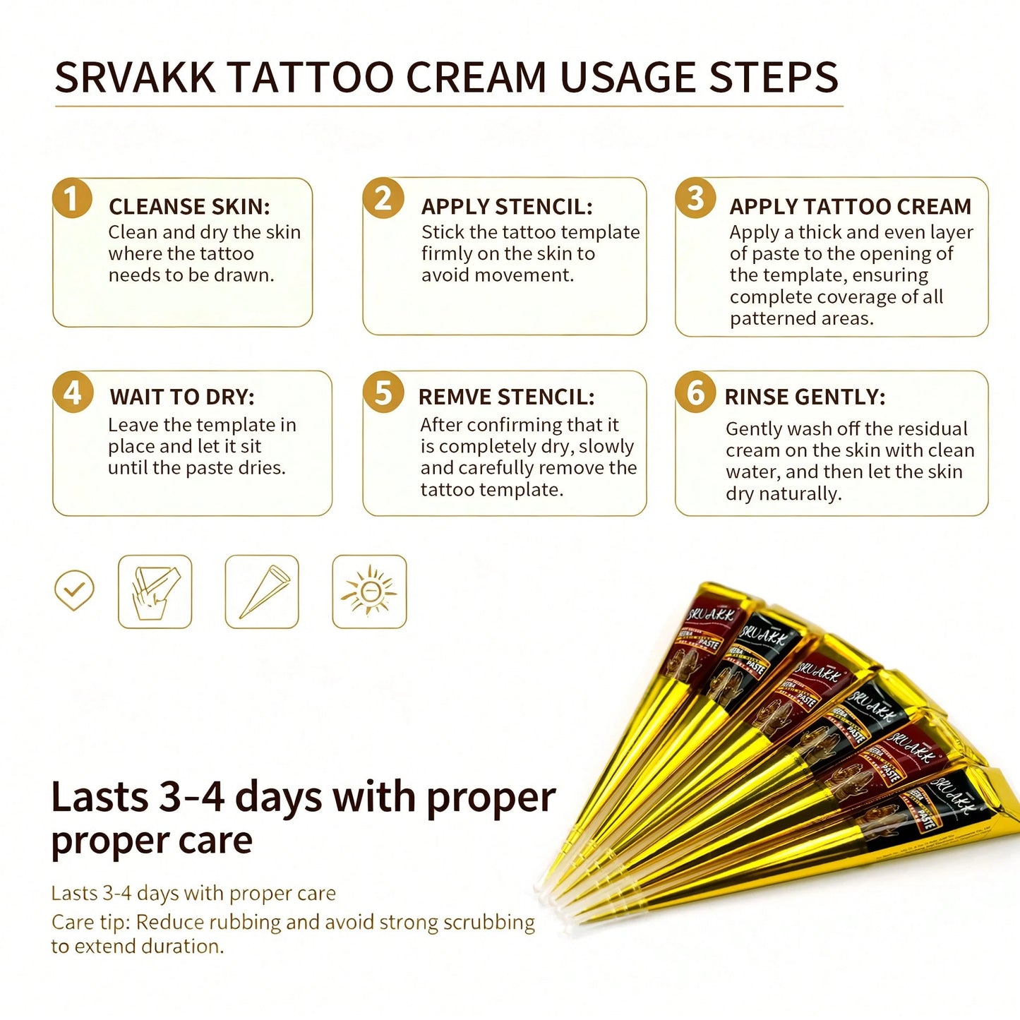 3/4/12 Pcs SRVAKK- Tattoo Paste (Brown/Black)| Temporary Tattoo Ink| For Short-Term Personalized Creations & Body Art| Waterproof Formula| Ideal For Body Painting And DIY Temporary Designs.