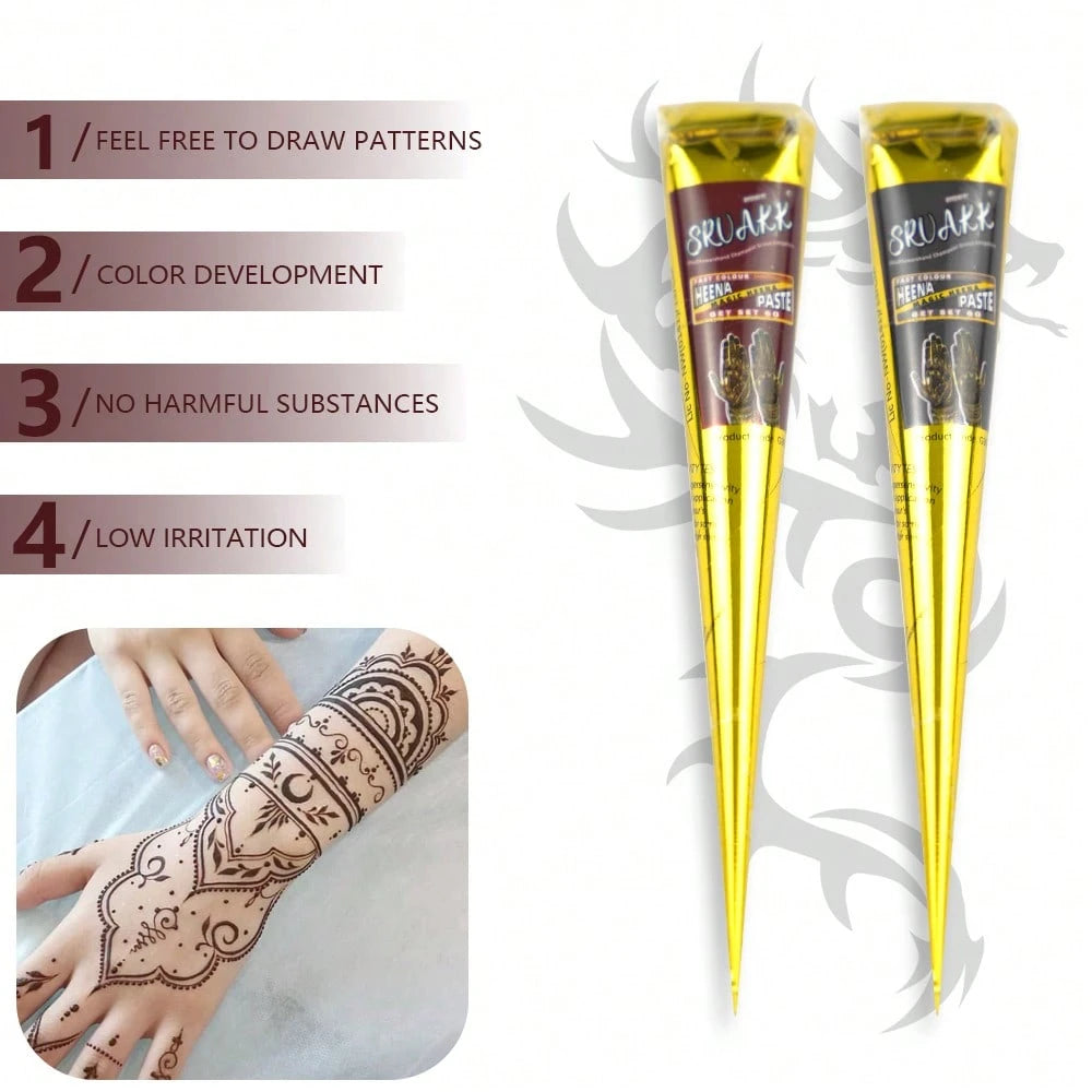 3/4/12 Pcs SRVAKK- Tattoo Paste (Brown/Black)| Temporary Tattoo Ink| For Short-Term Personalized Creations & Body Art| Waterproof Formula| Ideal For Body Painting And DIY Temporary Designs.