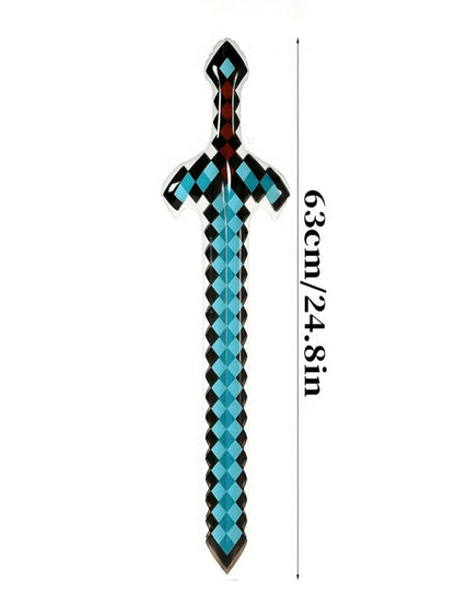 3/4/6pcs Large Unique Weapon Swords, Suitable For Pool, Beach Party Games, Reusable Lightweight Fun Pixel Design Weapon Party Supplies, Outdoor Holiday Decorations