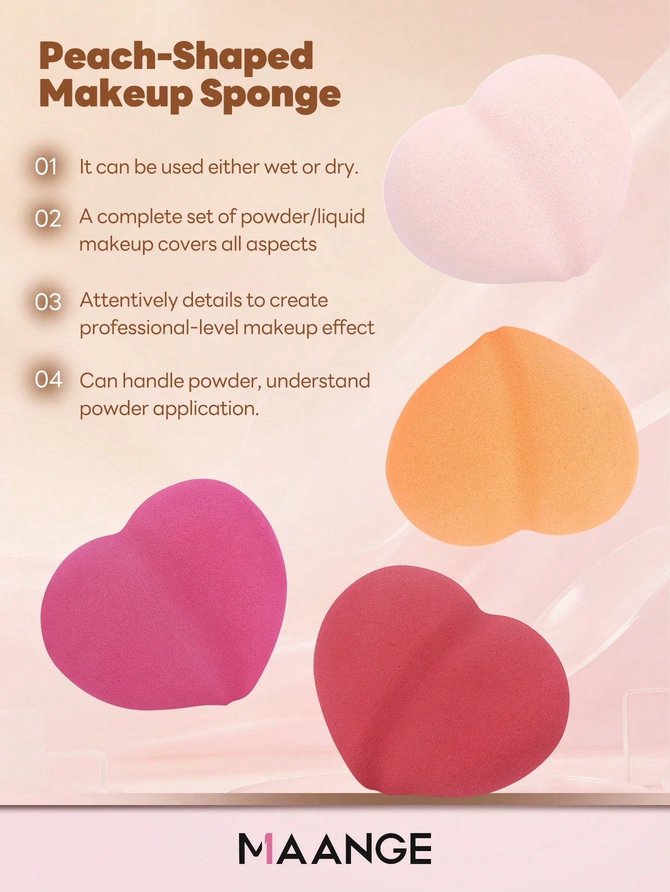 3/4pcs Multicolor Soft Professional Makeup Sponges, Dual-Use Dry And Wet Makeup Sponge, Convenient To Carry, Reusable, Essential Makeup Accessory For Daily Use, Suitable For Liquid Foundation, Travel