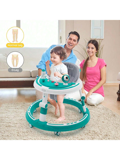 3 In 1 Height Adjustable Baby Walker Can Be Used As Activities Games Board,Dining Table,Old-School Foldable Round Walker