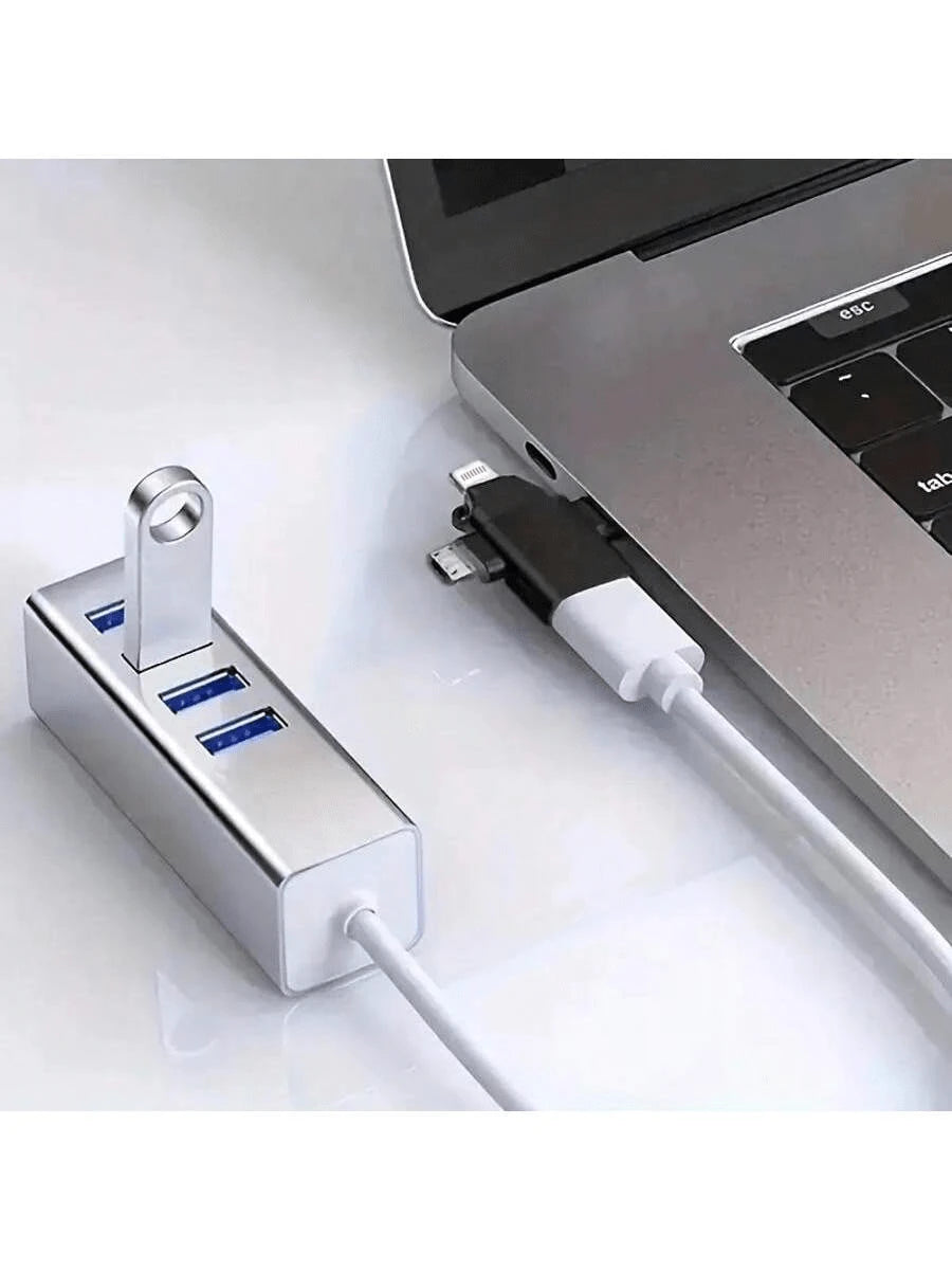 3-In-1 OTG Adapter: Type-C/Micro USB/Lightning To USB 3.0 OTG Converter, USB 3.0 Data Transfer Adapter, No App Required, Suitable For Tablets, Hard Drives, Christmas/Home Gift