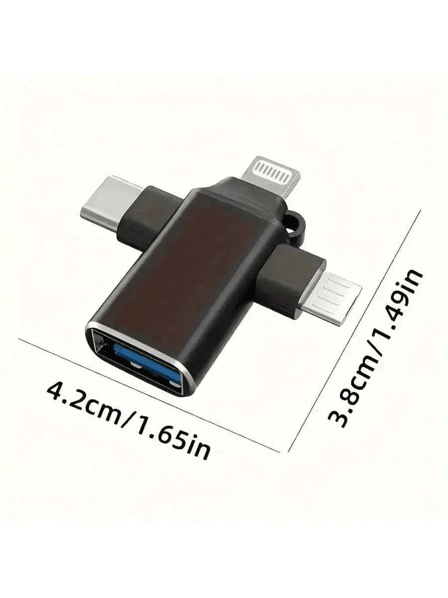3-In-1 OTG Adapter: Type-C/Micro USB/Lightning To USB 3.0 OTG Converter, USB 3.0 Data Transfer Adapter, No App Required, Suitable For Tablets, Hard Drives, Christmas/Home Gift