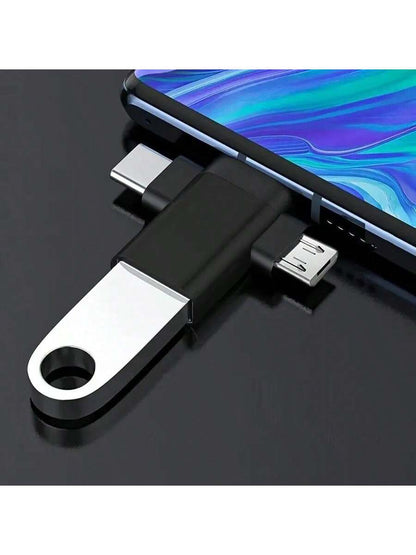 3-In-1 OTG Adapter: Type-C/Micro USB/Lightning To USB 3.0 OTG Converter, USB 3.0 Data Transfer Adapter, No App Required, Suitable For Tablets, Hard Drives, Christmas/Home Gift