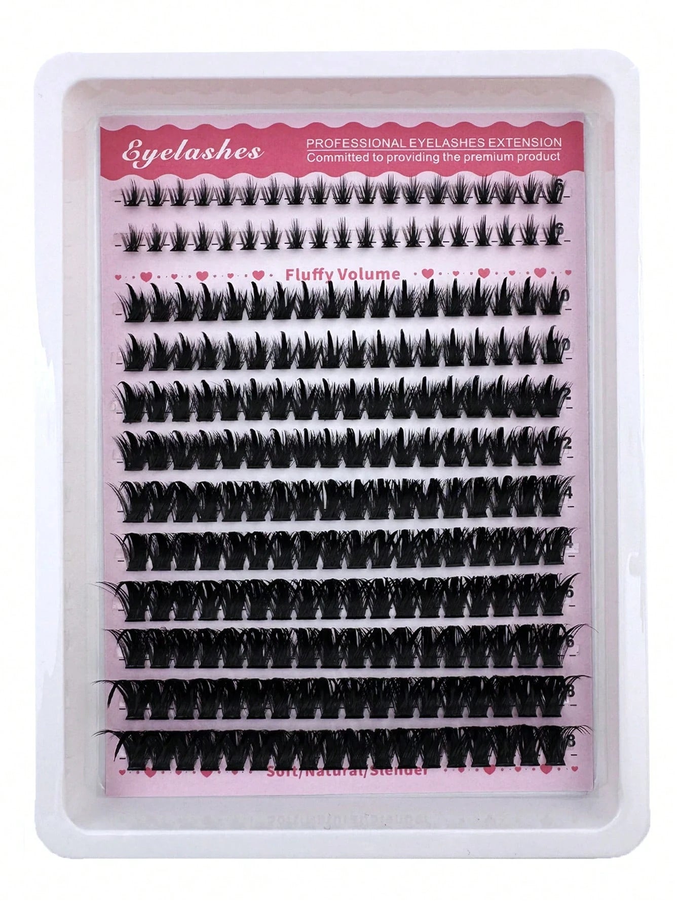 3-In-1 Pointed Tip + 100D + Lower Lash Cluster Lashes, 6-18mm Pointed Tip Lashes, D/DD Lower Lashes, 216pcs Cluster Lashes, Thick Individual Lashes, DIY Pointed Tip Lash Extension, Cartoon Cluster Las