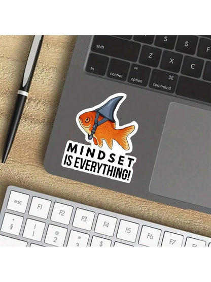 3-Inch Mindset Is Everything' Shark Sticker- Suitable For IPads, Kindles, Water Bottles, Books, Laptops, Notebooks, Journals, Planners, Dorm Rooms, And Motivational Spaces- A Powerful Gift For Stude