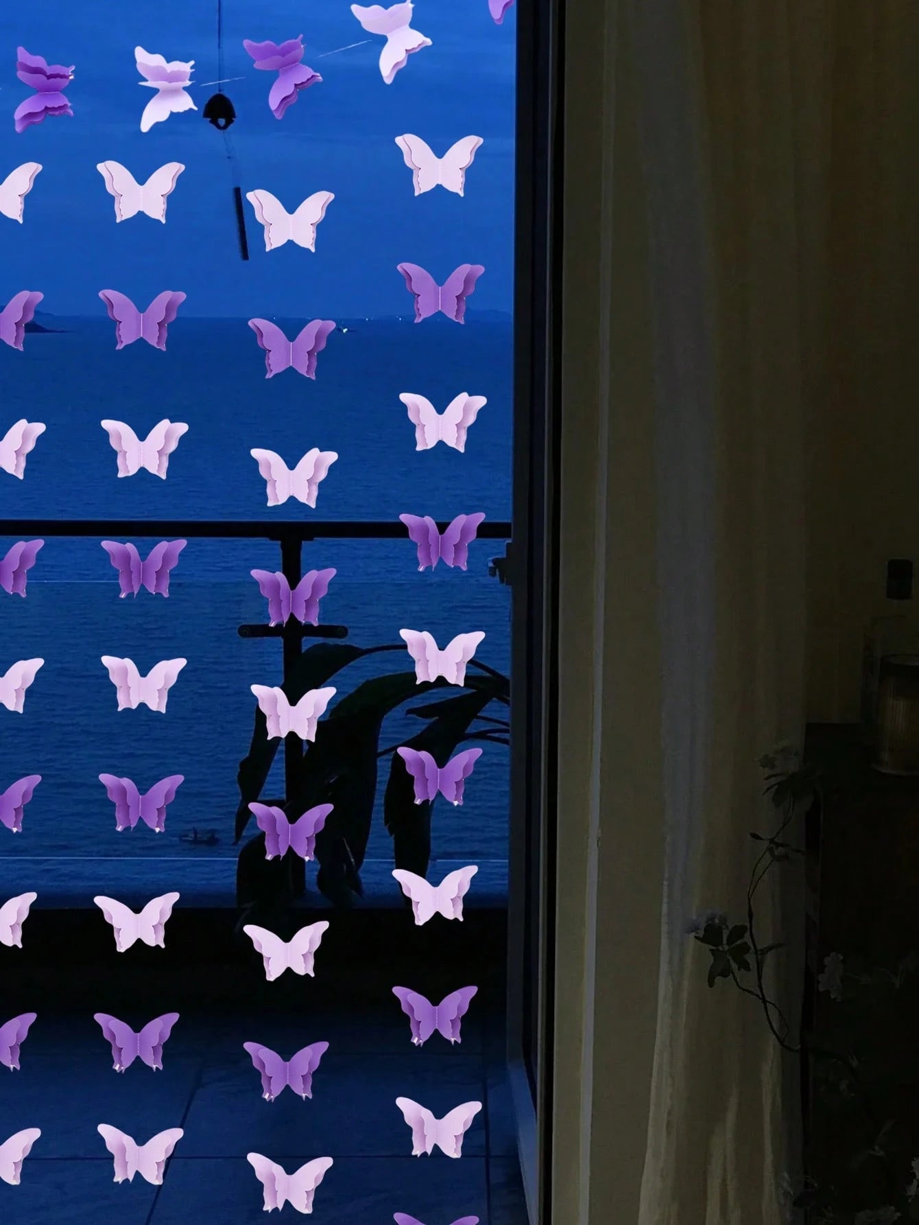 3 Meters 3D Purple Butterfly Garland Decoration, Paper Butterfly Hanging Flags Suitable For Birthday, Baby Shower, Wedding, Bridal Shower, Princess Party Supplies, Home Decor, Room Decor, Birthday Dec