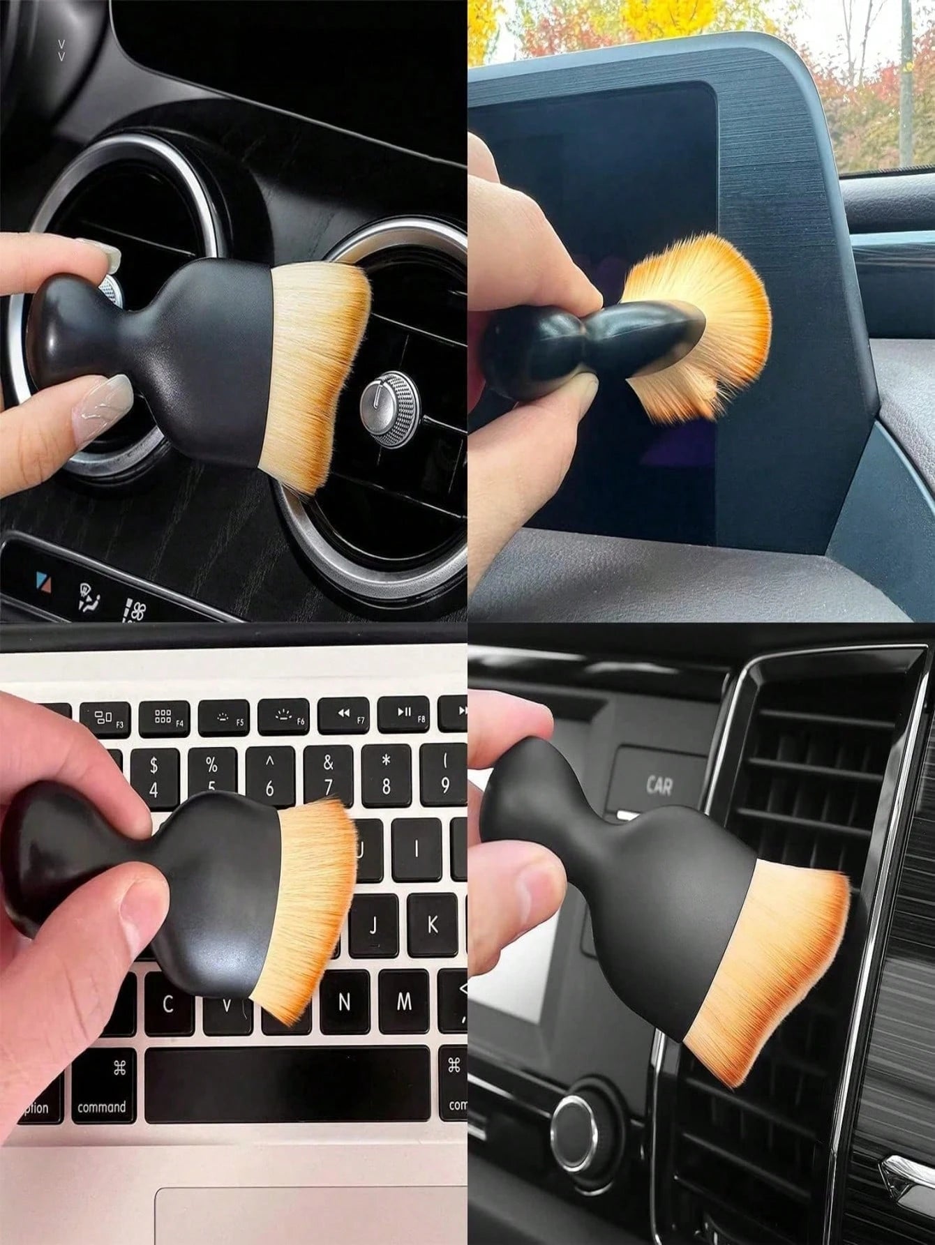 3 Pack Premium Car Detailing Brushes, Ultra Soft Bristles For Scratch-Free Cleaning- Interior Dash & Exterior Dust Removal Tools, Gently Cleans Vents, Grilles, Trim & Wheels