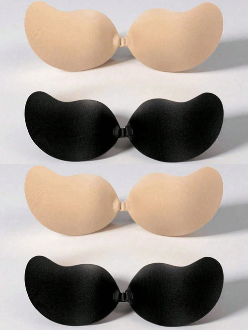 3 Pairs Mango Cup Self-Adhesive Bras, Push-Up Invisible Breast Pads, Strapless Backless Bras, Self-Adhesive Lifting Breast Pads, Front Buckle Push-Up, Mango Shaping Design, Push-Up Lifting For Deep V
