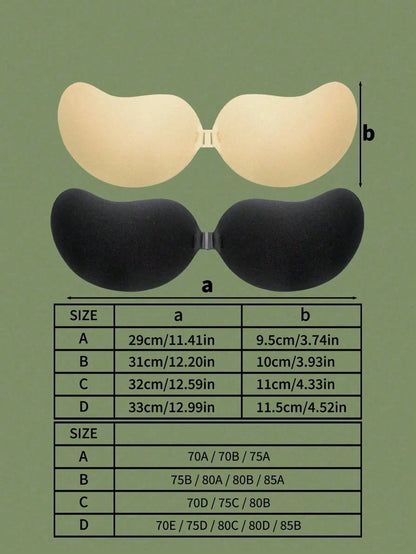 3 Pairs Mango Cup Self-Adhesive Bras, Push-Up Invisible Breast Pads, Strapless Backless Bras, Self-Adhesive Lifting Breast Pads, Front Buckle Push-Up, Mango Shaping Design, Push-Up Lifting For Deep V
