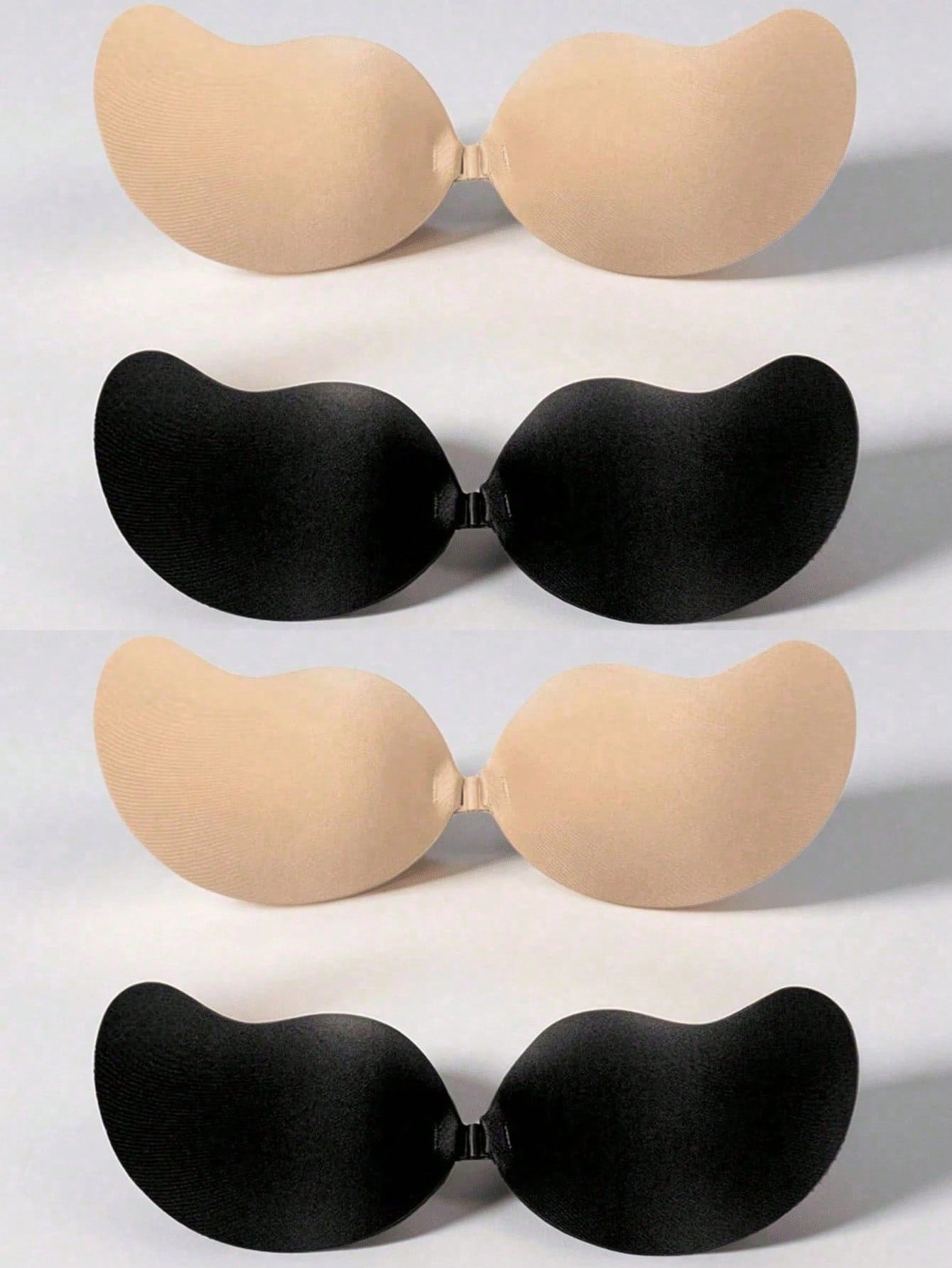 3 Pairs Mango Cup Self-Adhesive Bras, Push-Up Invisible Breast Pads, Strapless Backless Bras, Self-Adhesive Lifting Breast Pads, Front Buckle Push-Up, Mango Shaping Design, Push-Up Lifting For Deep V