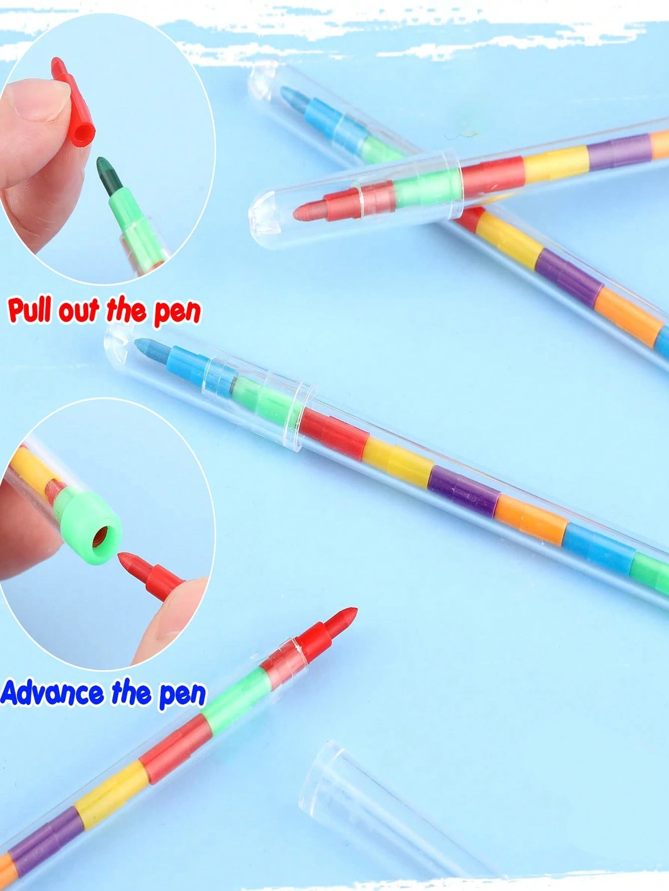 30/20/10/5/1 Pcs Stackable 11-Section Colored Wax Crayons, Student Drawing Crayons & Pencils, Student Stationery, Stackable Coloring Pencils, Back To School Supplies, Kids Gift
